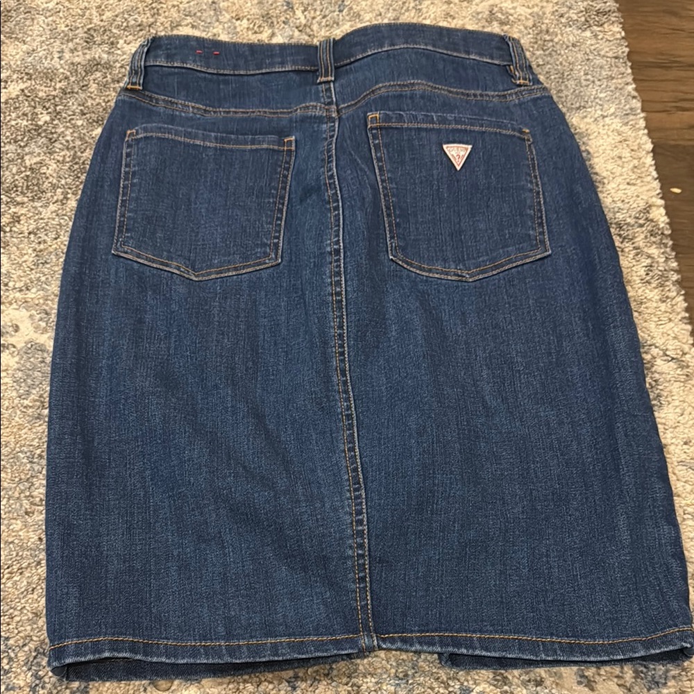 Guess Blue Jean Knee-Length Pencil skirt